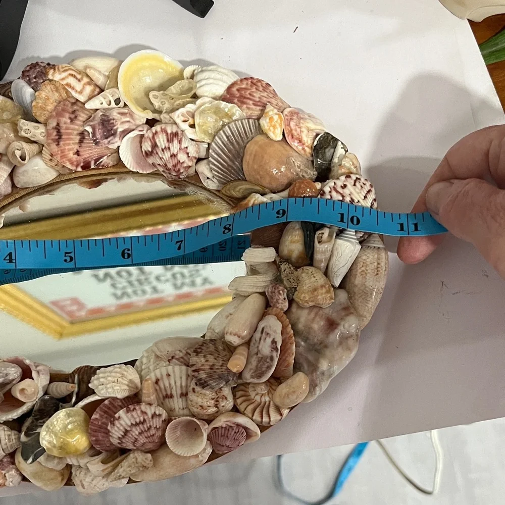 Handmade Coastal Seashell Oval Mirror 8 x 5 Shells Florida & Panama